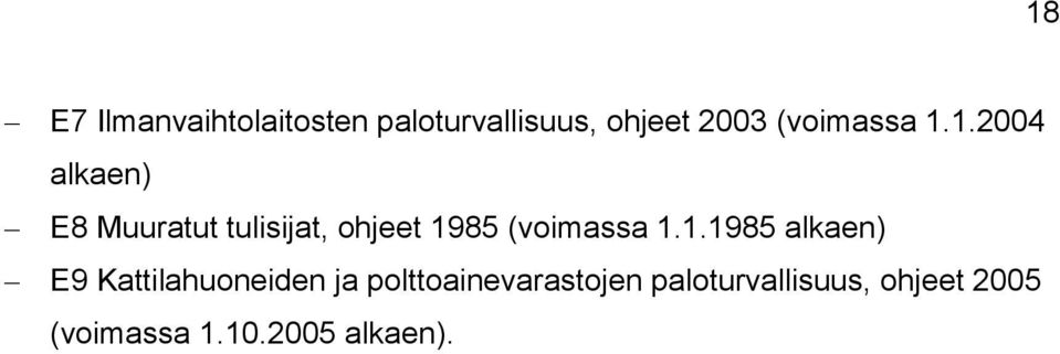 1.2004 alkaen) E8 Muuratut tulisijat, ohjeet 1985 1.