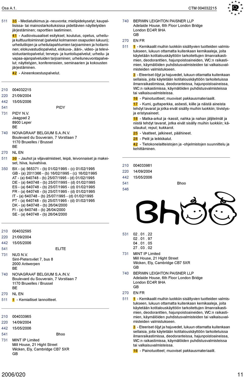 elokuvastudiopalvelut, elokuva-, ääni-, video- ja televisiotuotantopalvelut; terveys- ja kuntoilupalvelut; urheilu- ja vapaa-ajanpalveluiden tarjoaminen; urheiluneuvontapalvelut; näyttelyjen,