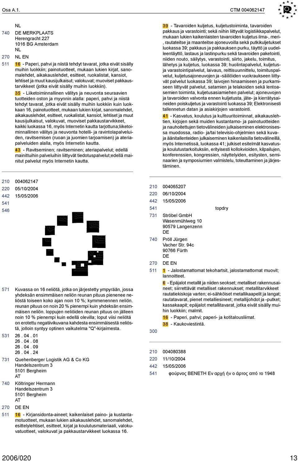 sanomalehdet, aikakauslehdet, esitteet, ruokalistat, kansiot, lehtiset ja muut kausijulkaisut; valokuvat; muoviset pakkaustarvikkeet (jotka eivät sisälly muihin luokkiin).