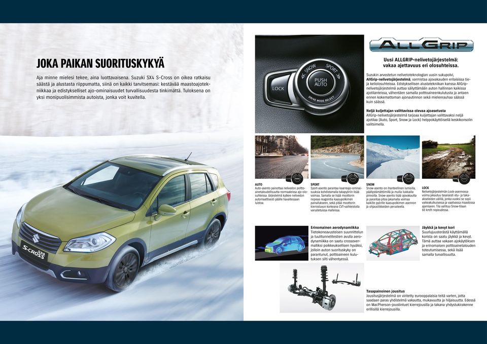 Tuloksena on yksi monipuolisimmista autoista, jonka voit kuvitella. Uusi ALLGRIP-nelivetojärjestelmä: vakaa ajettavuus eri olosuhteissa.