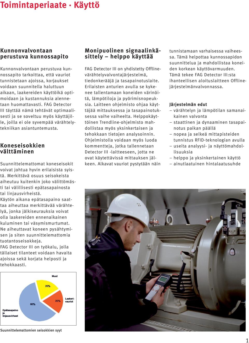 FAG III täyttää nämä tehtävät optimaalisesti ja se soveltuu myös käyttäjille, joilla ei ole syvempää värähtelytekniikan asiantuntemusta.