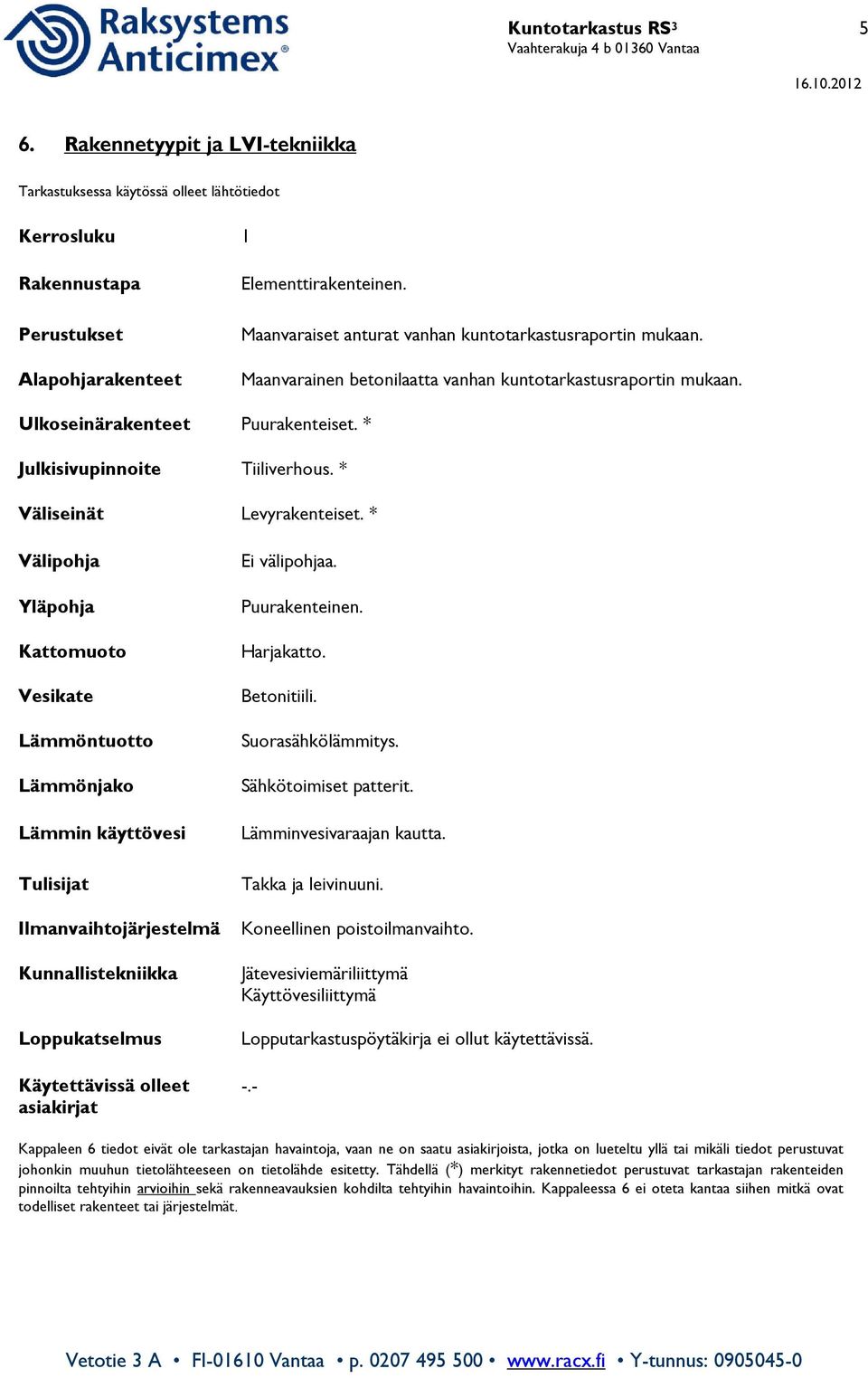 * Väliseinät Levyrakenteiset.