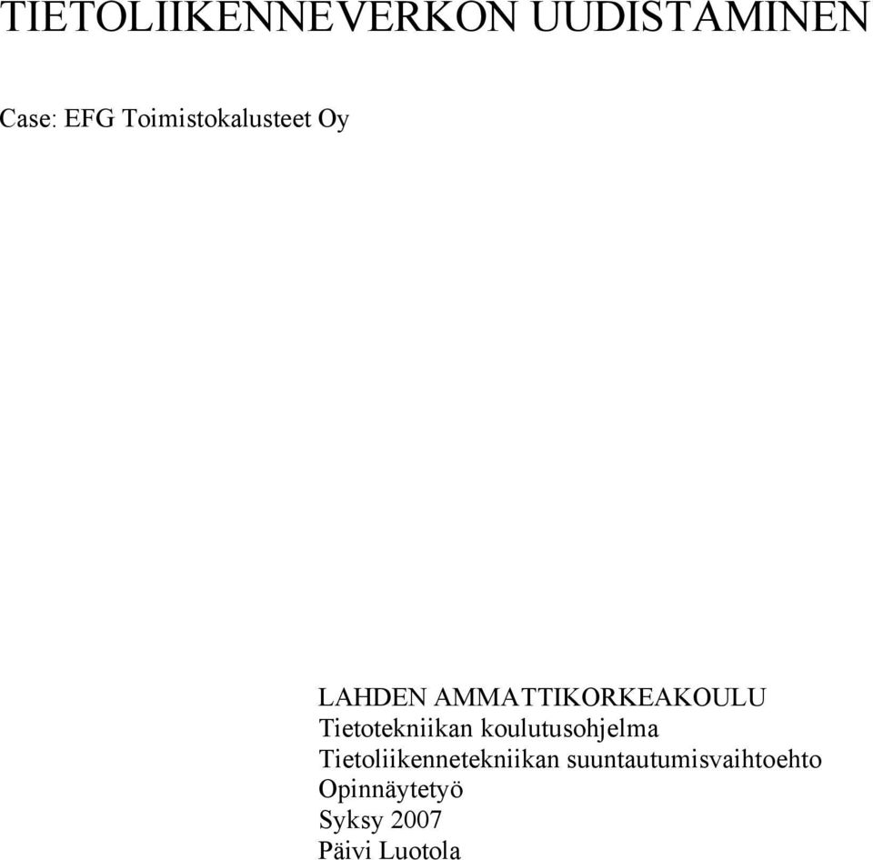 Tietotekniikan koulutusohjelma