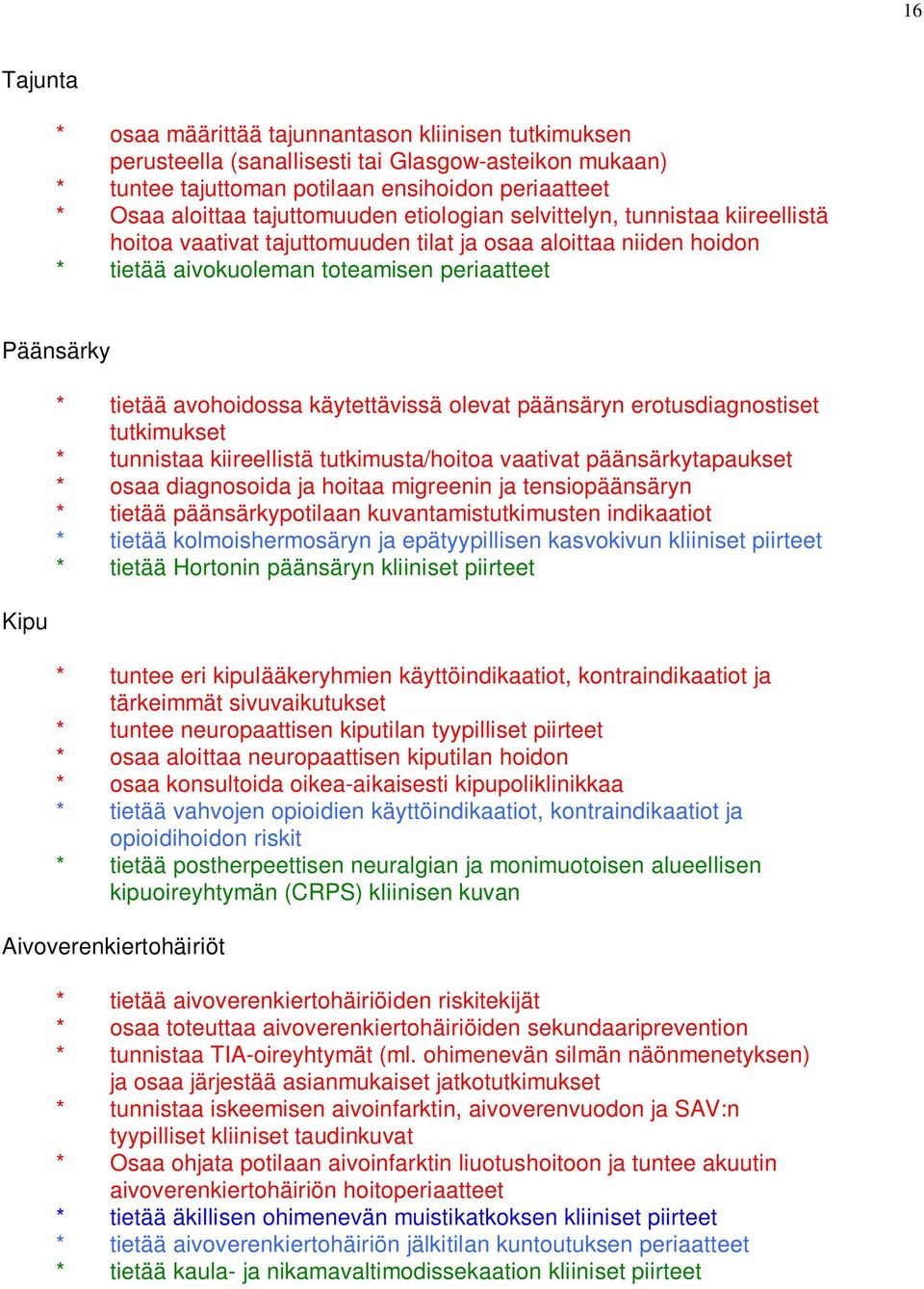 avohoidossa käytettävissä olevat päänsäryn erotusdiagnostiset tutkimukset * tunnistaa kiireellistä tutkimusta/hoitoa vaativat päänsärkytapaukset * osaa diagnosoida ja hoitaa migreenin ja