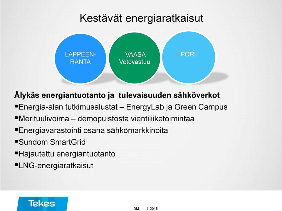 ja Green Campus Merituulivoima demopuistosta vientiliiketoimintaa Energiavarastointi