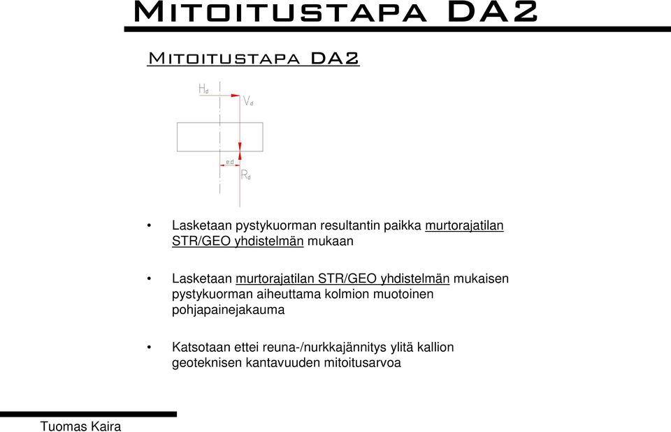 mukaisen pystykuorman aiheuttama kolmion muotoinen pohjapainejakauma