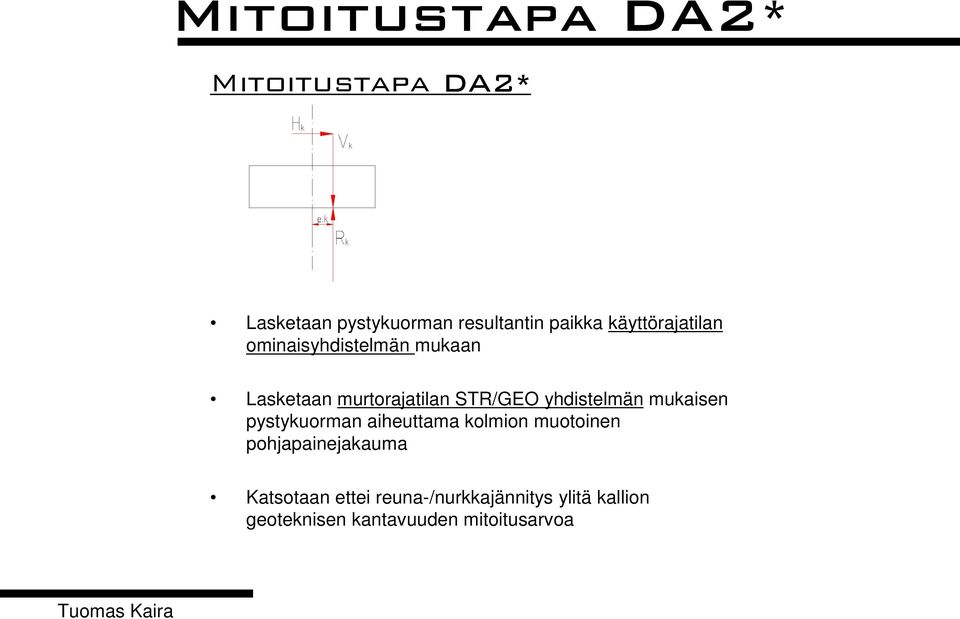 mukaisen pystykuorman aiheuttama kolmion muotoinen pohjapainejakauma