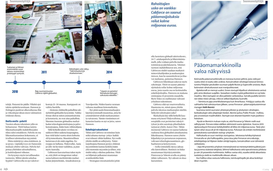 Raju suunnanmuutos: Liipasin on painettu! 2010 2013 Cabforce räjähti globaalisti. Voimakasta ketsuppivaikutusta odotellen. tekijä. Pisteenä iin päälle: Ylilahti ajoi taksia opiskeluvuosinaan.