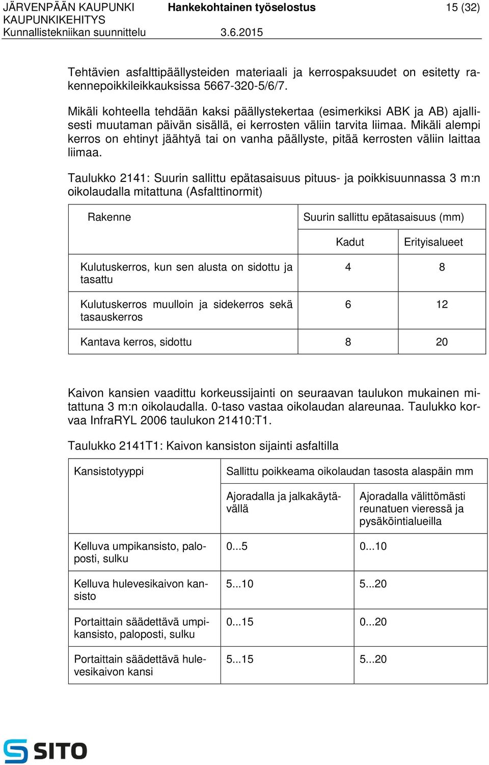 Mikäli alempi kerros on ehtinyt jäähtyä tai on vanha päällyste, pitää kerrosten väliin laittaa liimaa.