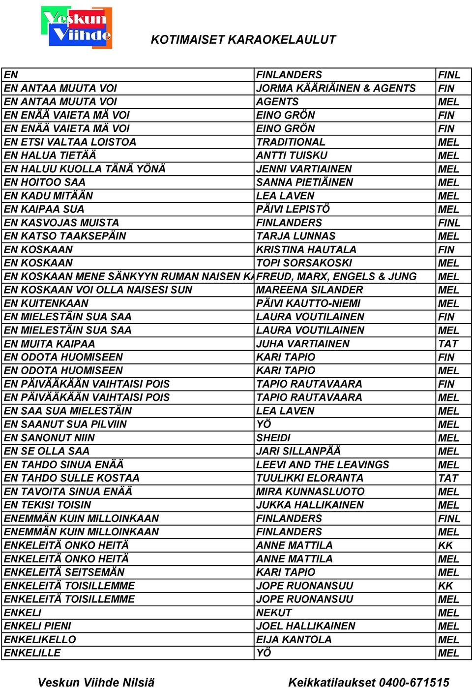 KASVOJAS MUISTA FINLANDERS FINL EN KATSO TAAKSEPÄIN TARJA LUNNAS MEL EN KOSKAAN KRISTINA HAUTALA FIN EN KOSKAAN TOPI SORSAKOSKI MEL EN KOSKAAN MENE SÄNKYYN RUMAN NAISEN KANSSA FREUD, MARX, ENGELS &