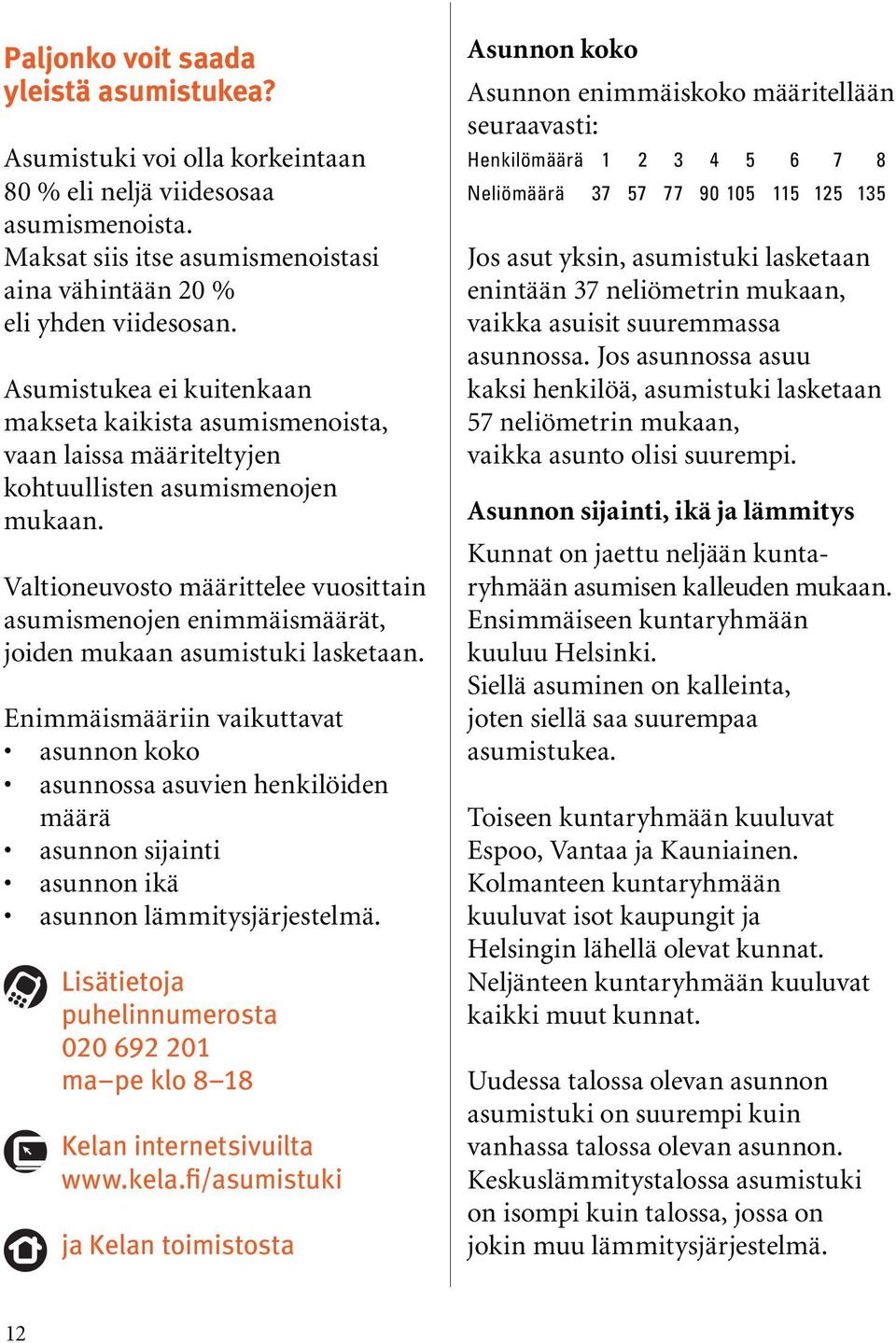 Valtioneuvosto määrittelee vuosittain asumismenojen enimmäismäärät, joiden mukaan asumistuki lasketaan.