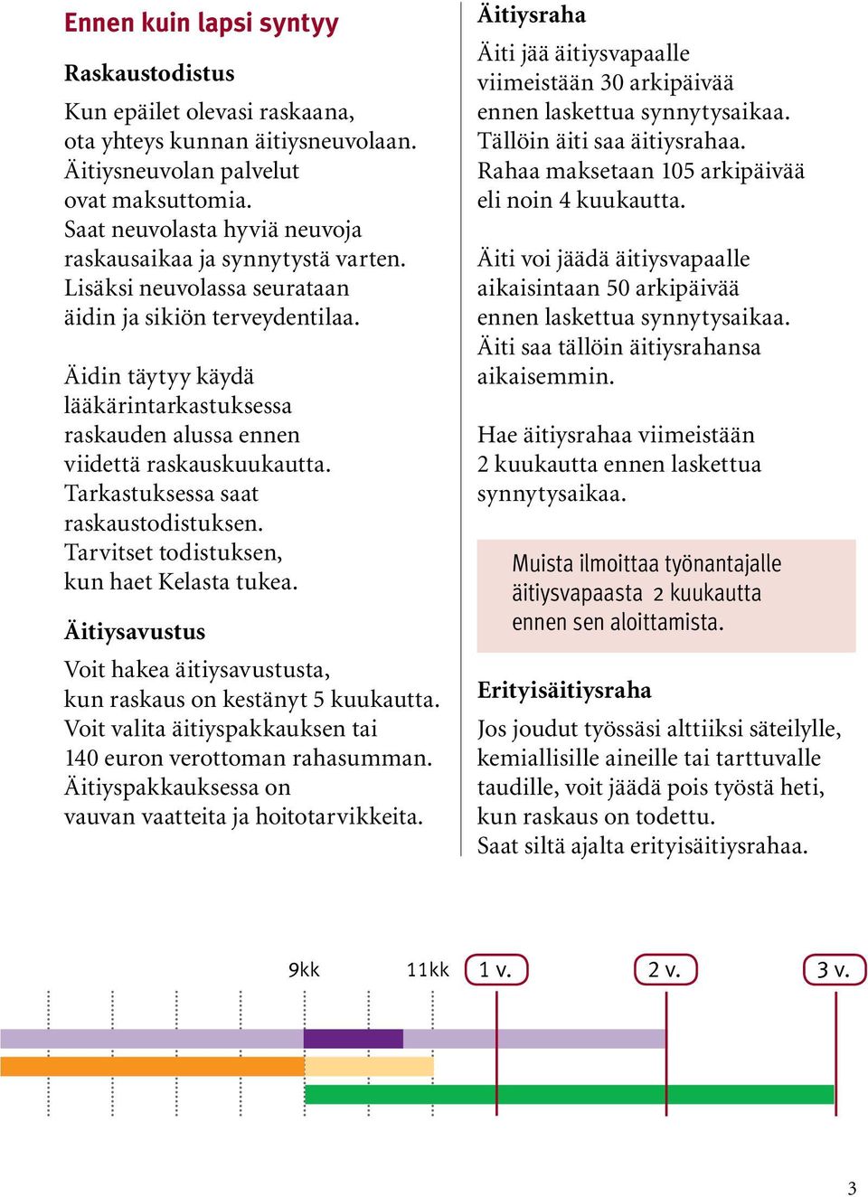 Äidin täytyy käydä lääkärintarkastuksessa raskauden alussa ennen viidettä raskauskuukautta. Tarkastuksessa saat raskaustodistuksen. Tarvitset todistuksen, kun haet Kelasta tukea.