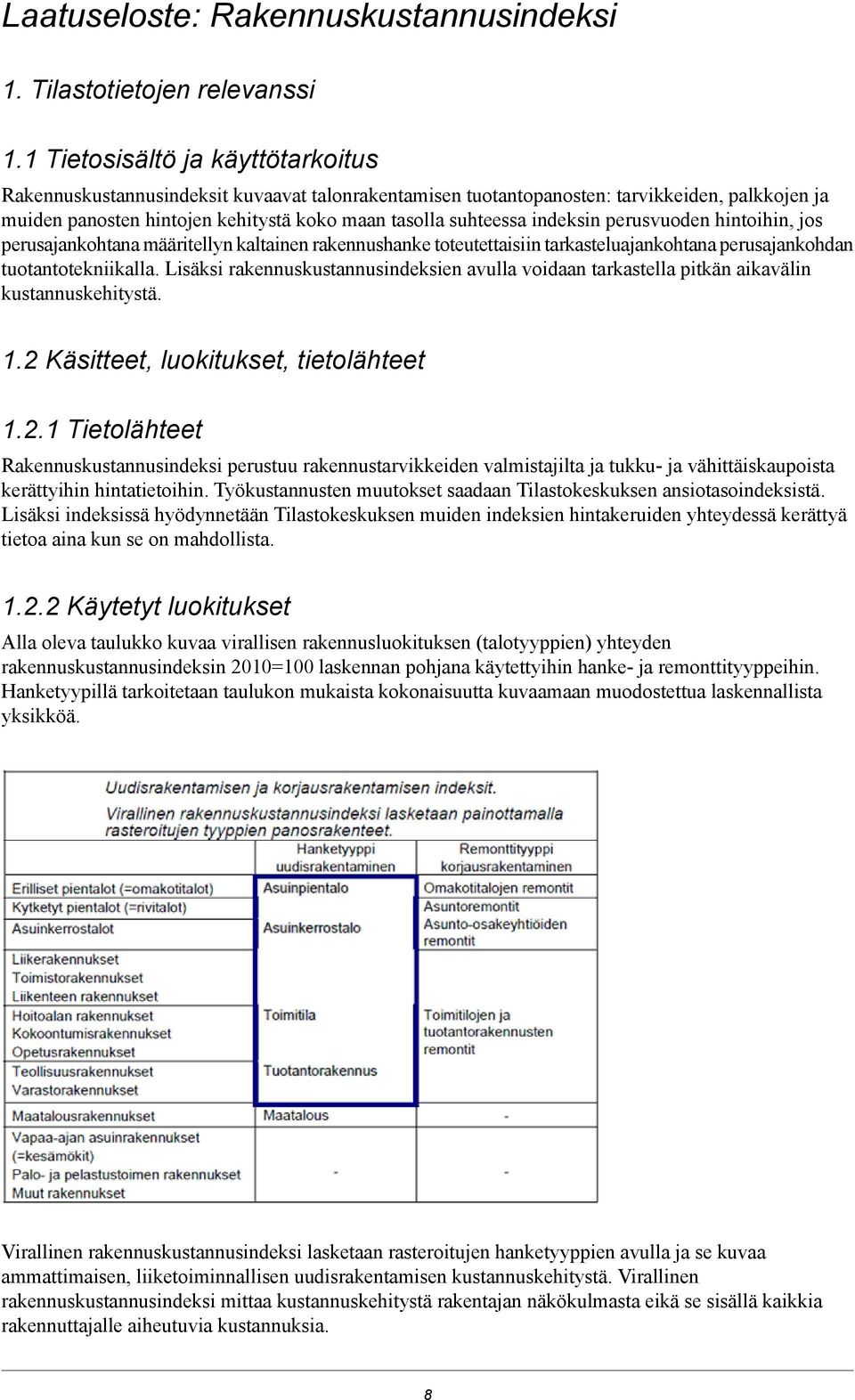 indeksin perusvuoden hintoihin, jos perusajankohtana määritellyn kaltainen rakennushanke toteutettaisiin tarkasteluajankohtana perusajankohdan tuotantotekniikalla.