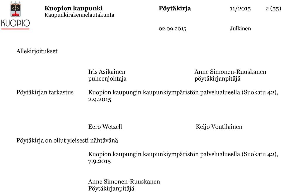 palvelualueella (Suokatu 42), 2.9.