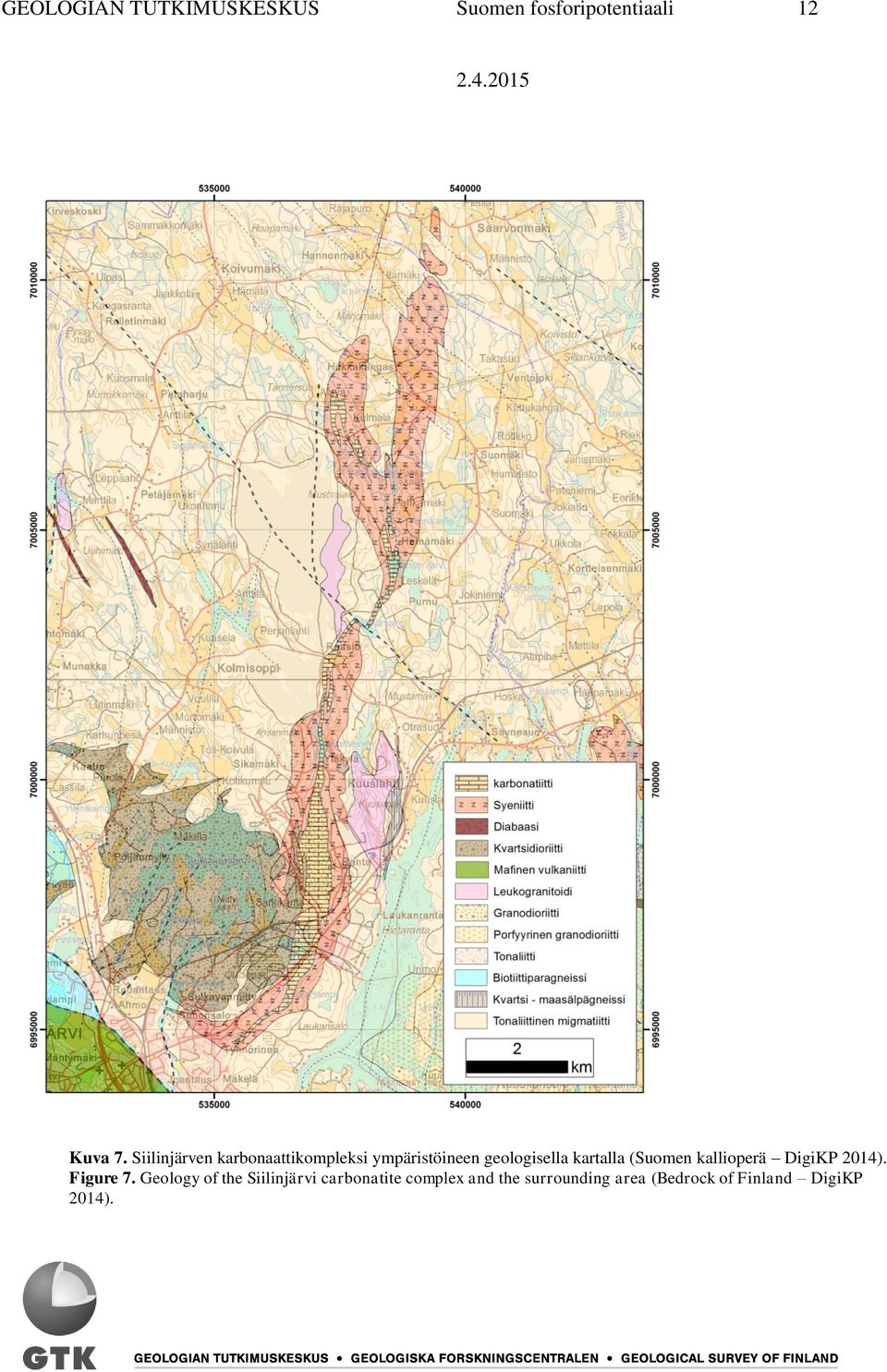 (Suomen kallioperä DigiKP 2014). Figure 7.