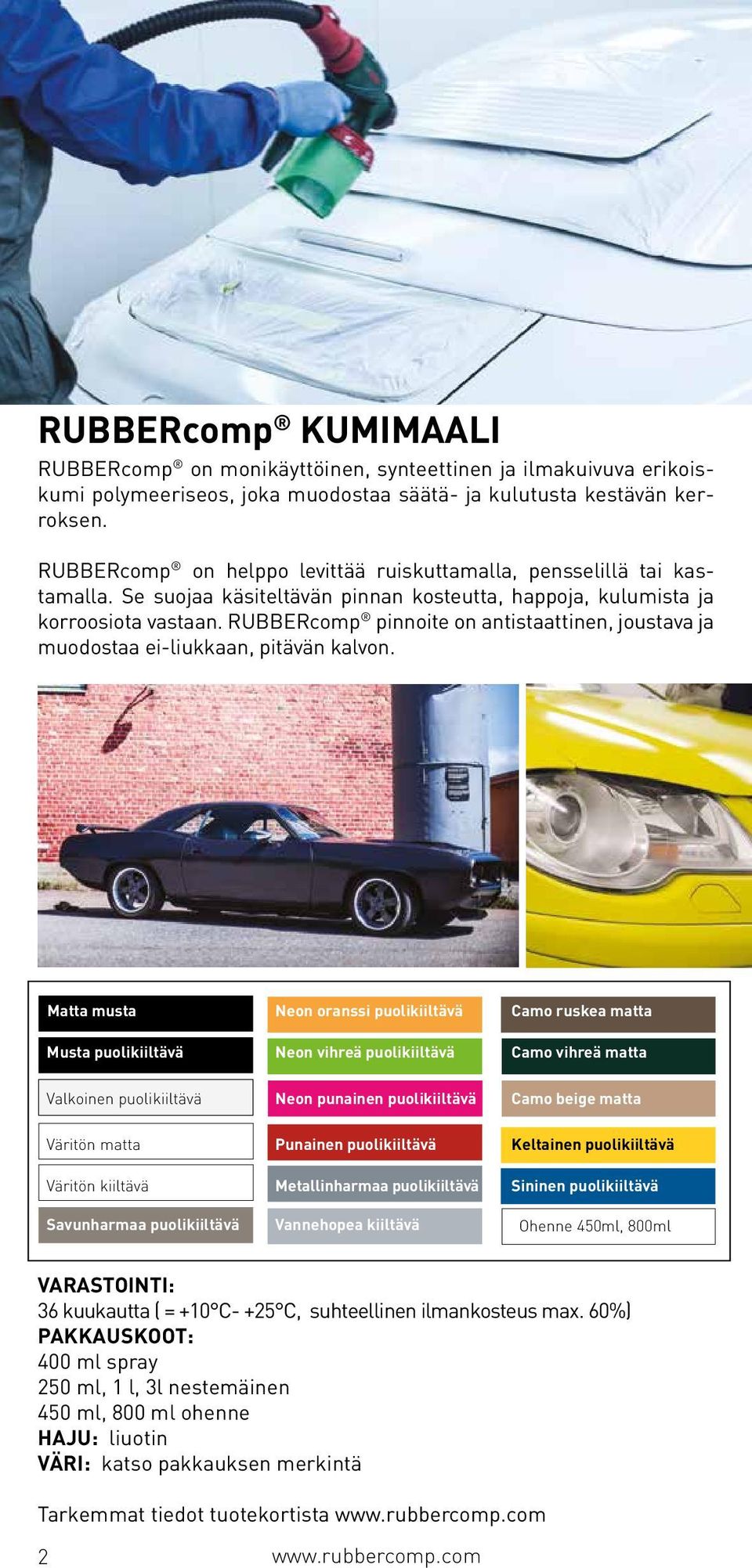 RUBBERcomp pinnoite on antistaattinen, joustava ja muodostaa ei-liukkaan, pitävän kalvon.