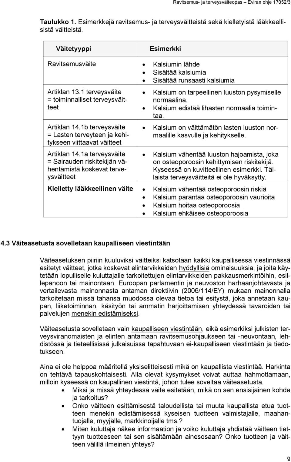 1b terveysväite = Lasten terveyteen ja kehitykseen viittaavat väitteet Artiklan 14.