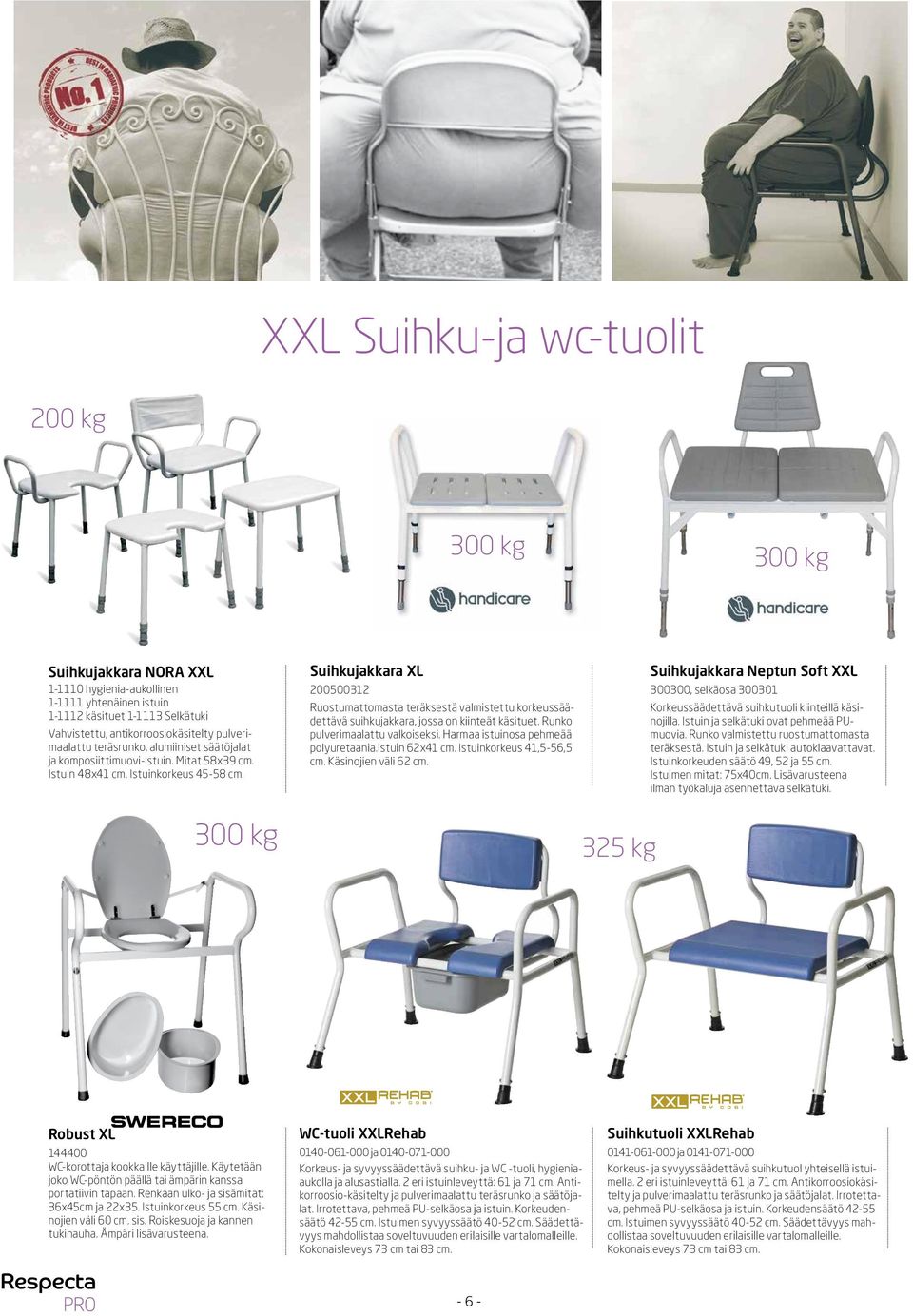 Suihkujakkara XL 200500312 Ruostumattomasta teräksestä valmistettu korkeussäädettävä suihkujakkara, jossa on kiinteät käsituet. Runko pulverimaalattu valkoiseksi.