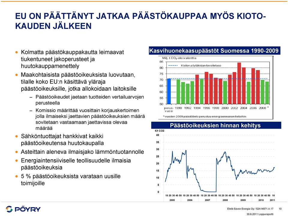 ilmaiseksi jaettavien päästöoikeuksien määrä sovitetaan vastaamaan jaettavissa olevaa määrää Sähköntuottajat hankkivat kaikki päästöoikeutensa huutokaupalla Asteittain aleneva ilmaisjako