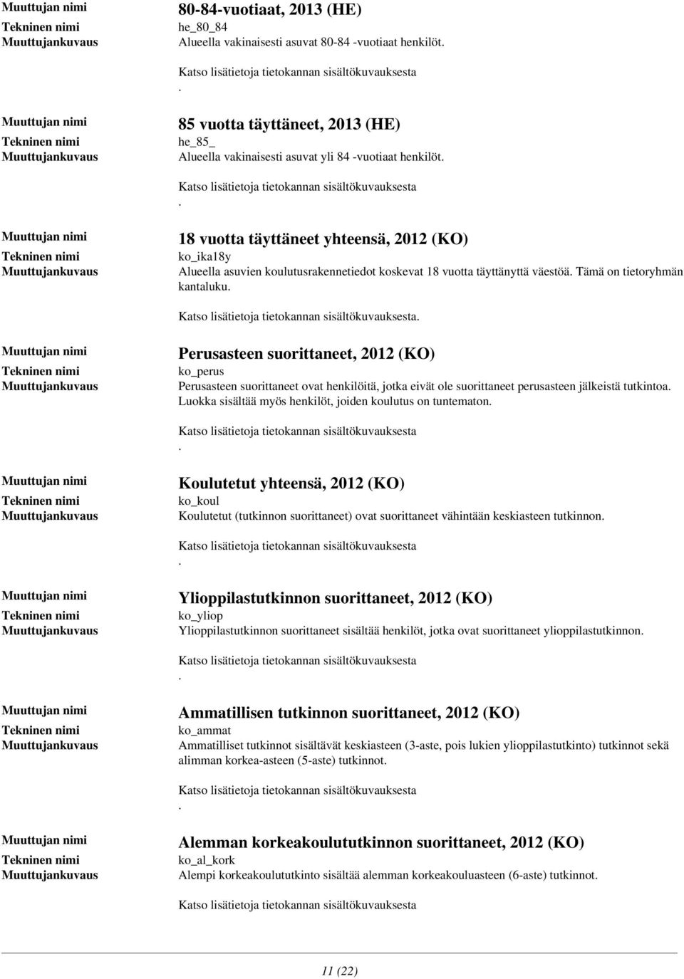 Perusasteen suorittaneet ovat henkilöitä, jotka eivät ole suorittaneet perusasteen jälkeistä tutkintoa Luokka sisältää myös henkilöt, joiden koulutus on tuntematon Koulutetut yhteensä, 2012 (KO)