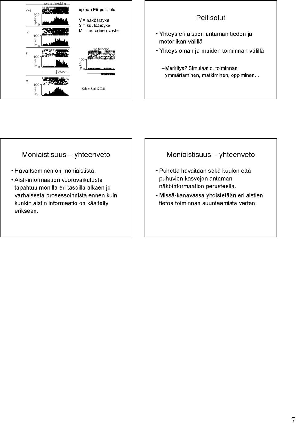 Aisti-informaation vuorovaikutusta tapahtuu monilla eri tasoilla alkaen jo varhaisesta prosessoinnista ennen kuin kunkin aistin informaatio on käsitelty erikseen.