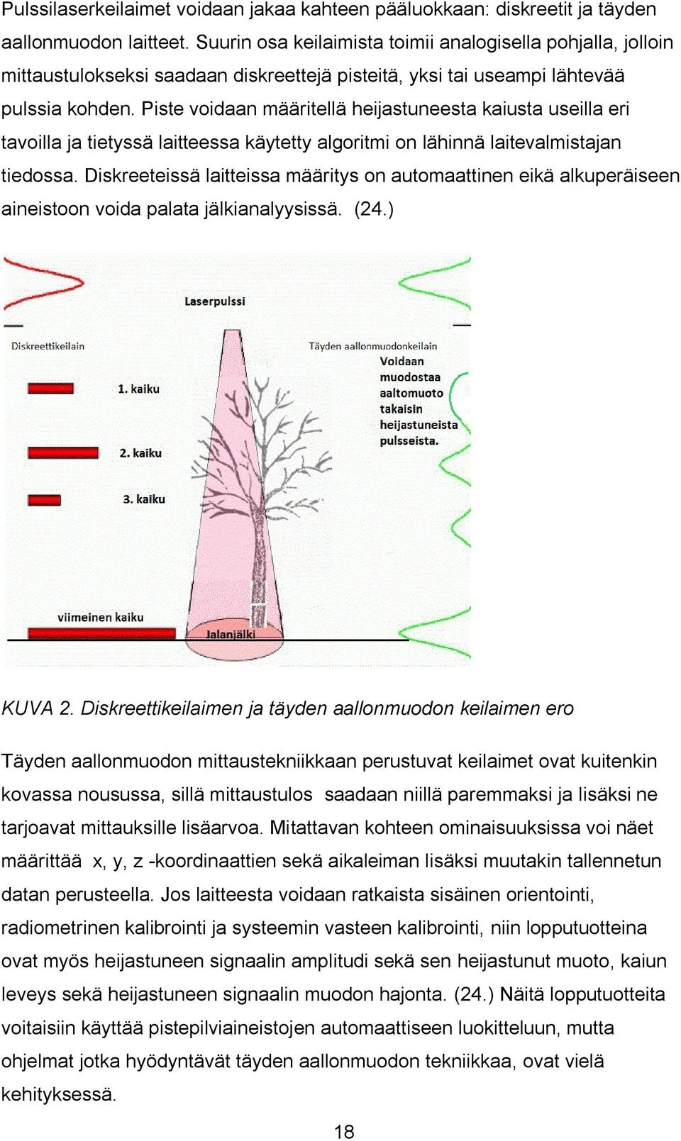 Piste voidaan määritellä heijastuneesta kaiusta useilla eri tavoilla ja tietyssä laitteessa käytetty algoritmi on lähinnä laitevalmistajan tiedossa.