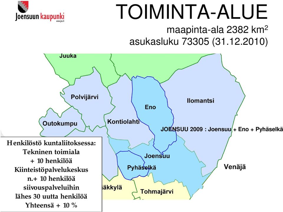 kuntaliitoksessa: Tekninen toimiala + 10 henkilöä