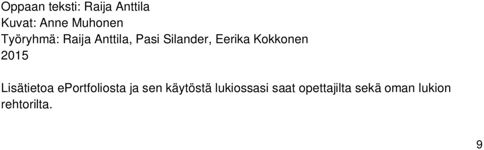 Kokkonen 2015 Lisätietoa eportfoliosta ja sen