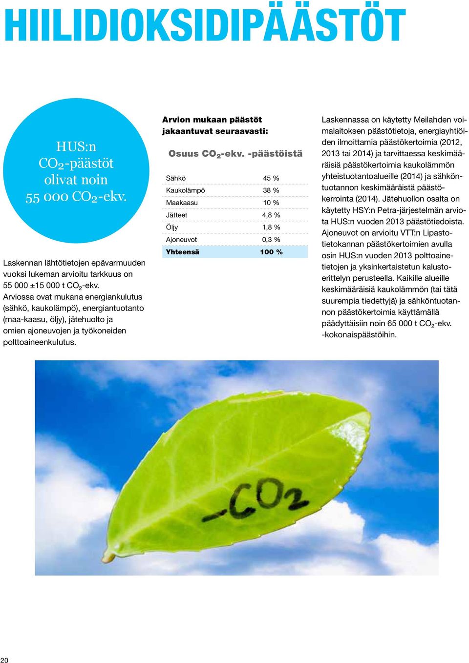 Arvion mukaan päästöt jakaantuvat seuraavasti: Osuus CO 2 -ekv.