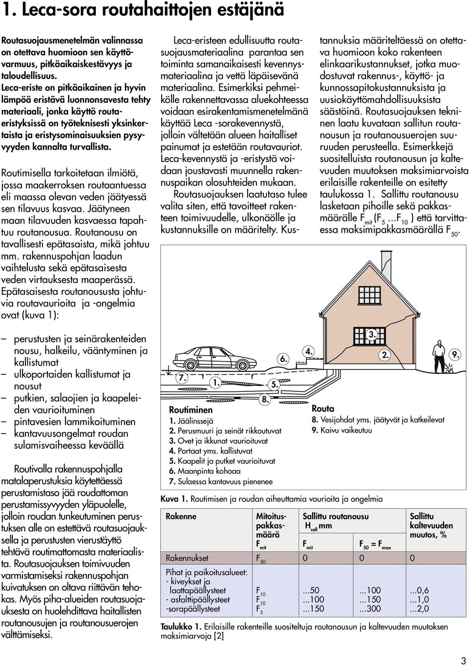 turvallista. Routimisella tarkoitetaan ilmiötä, jossa maakerroksen routaantuessa eli maassa olevan veden jäätyessä sen tilavuus kasvaa. Jäätyneen maan tilavuuden kasvaessa tapahtuu routanousua.