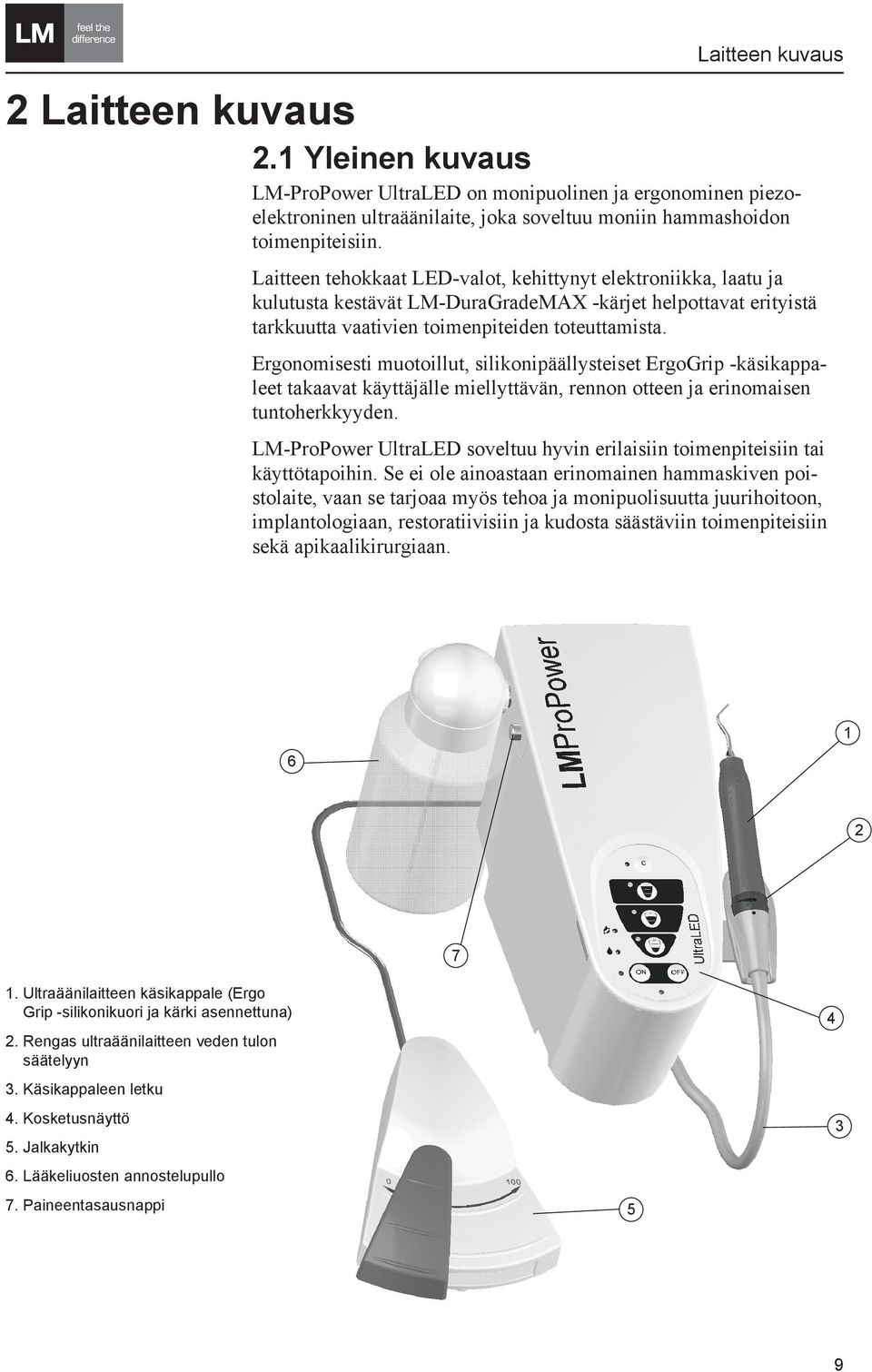 Ergonomisesti muotoillut, silikonipäällysteiset ErgoGrip -käsikappaleet takaavat käyttäjälle miellyttävän, rennon otteen ja erinomaisen tuntoherkkyyden.