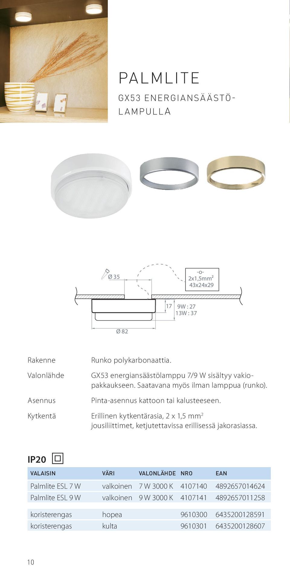 Erillinen kytkentärasia, 2 x 1,5 mm 2 jousiliittimet, ketjutettavissa erillisessä jakorasiassa.