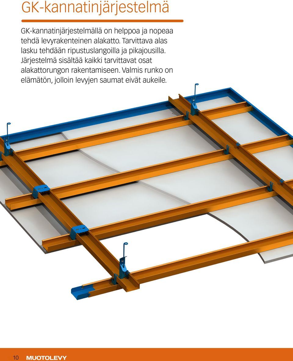 Tarvittava alas lasku tehdään ripustuslangoilla ja pikajousilla.