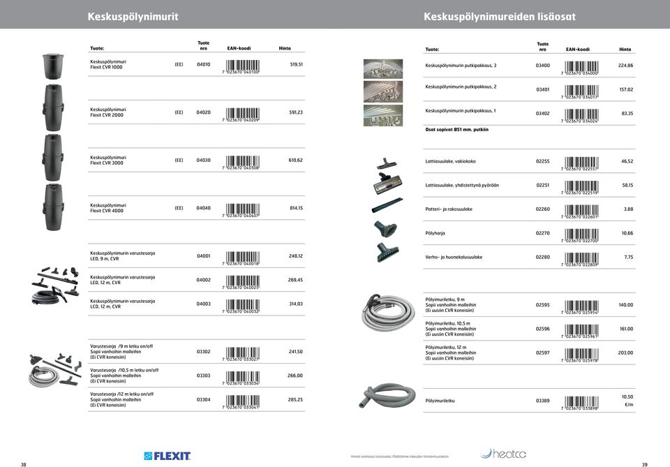 83,35 Osat sopivat Ø51 mm. putkiin Keskuspölynimuri Flexit CVR 3000 (EE) 04030 *!0C3G7A-aeadai! 610,62 Lattiasuulake, vakiokoko 02255 *!0C3G7A-accffh!