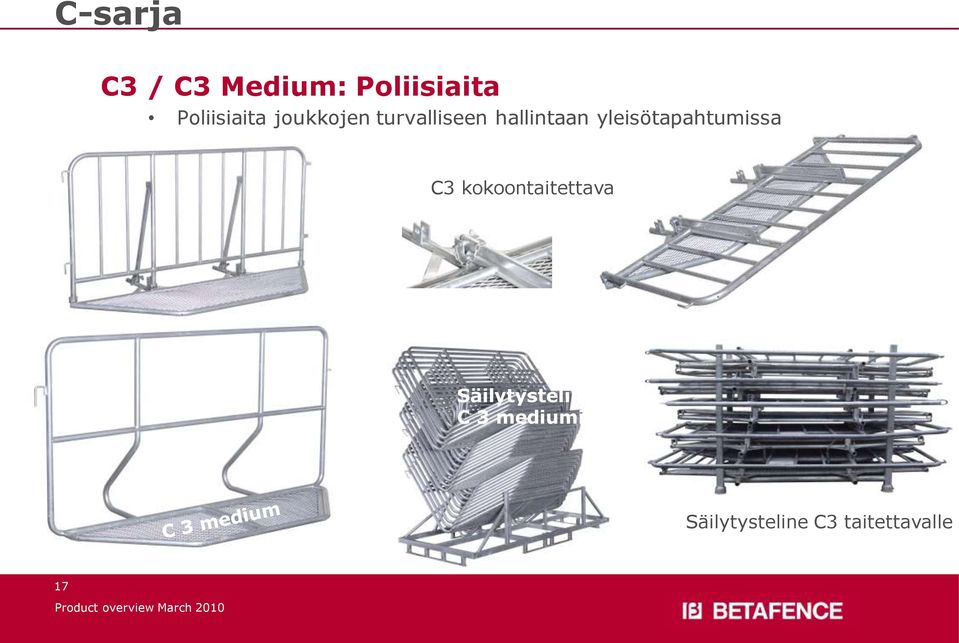 yleisötapahtumissa C3 kokoontaitettava