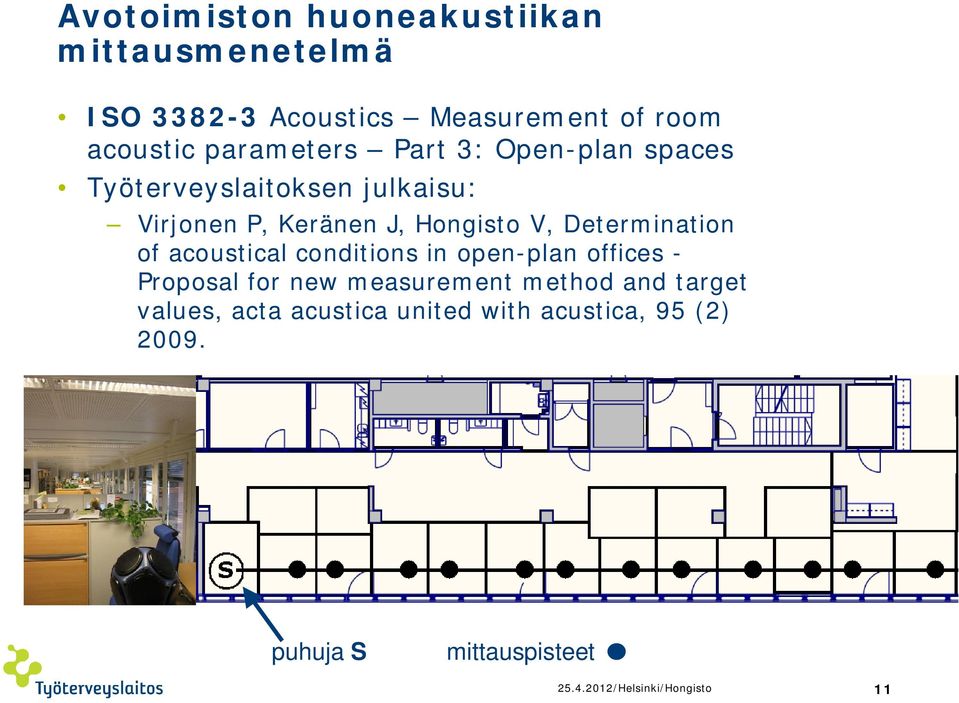 Determination of acoustical conditions in open-plan offices - Proposal for new measurement method and