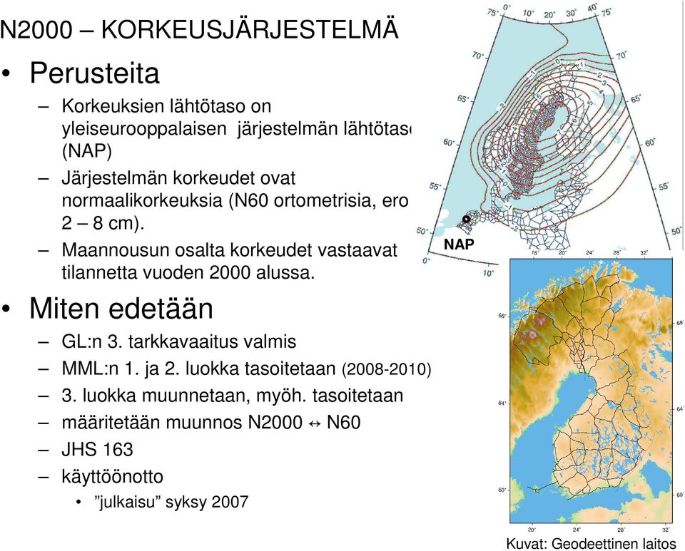 Maannousun osalta korkeudet vastaavat tilannetta vuoden 2000 alussa. Miten edetään GL:n 3. tarkkavaaitus valmis MML:n 1.