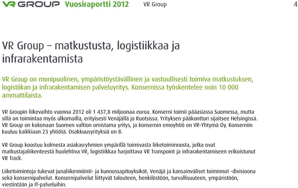 Konserni toimii pääasiassa Suomessa, mutta sillä on toimintaa myös ulkomailla, erityisesti Venäjällä ja Ruotsissa. Yrityksen pääkonttori sijaitsee Helsingissä.