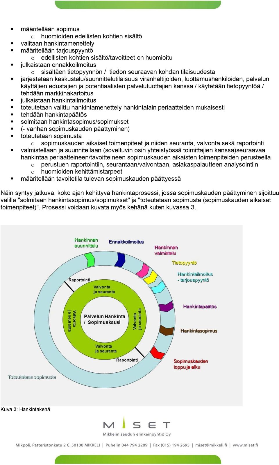 palvelutuottajien kanssa / käytetään tietopyyntöä / tehdään markkinakartoitus julkaistaan hankintailmoitus toteutetaan valittu hankintamenettely hankintalain periaatteiden mukaisesti tehdään