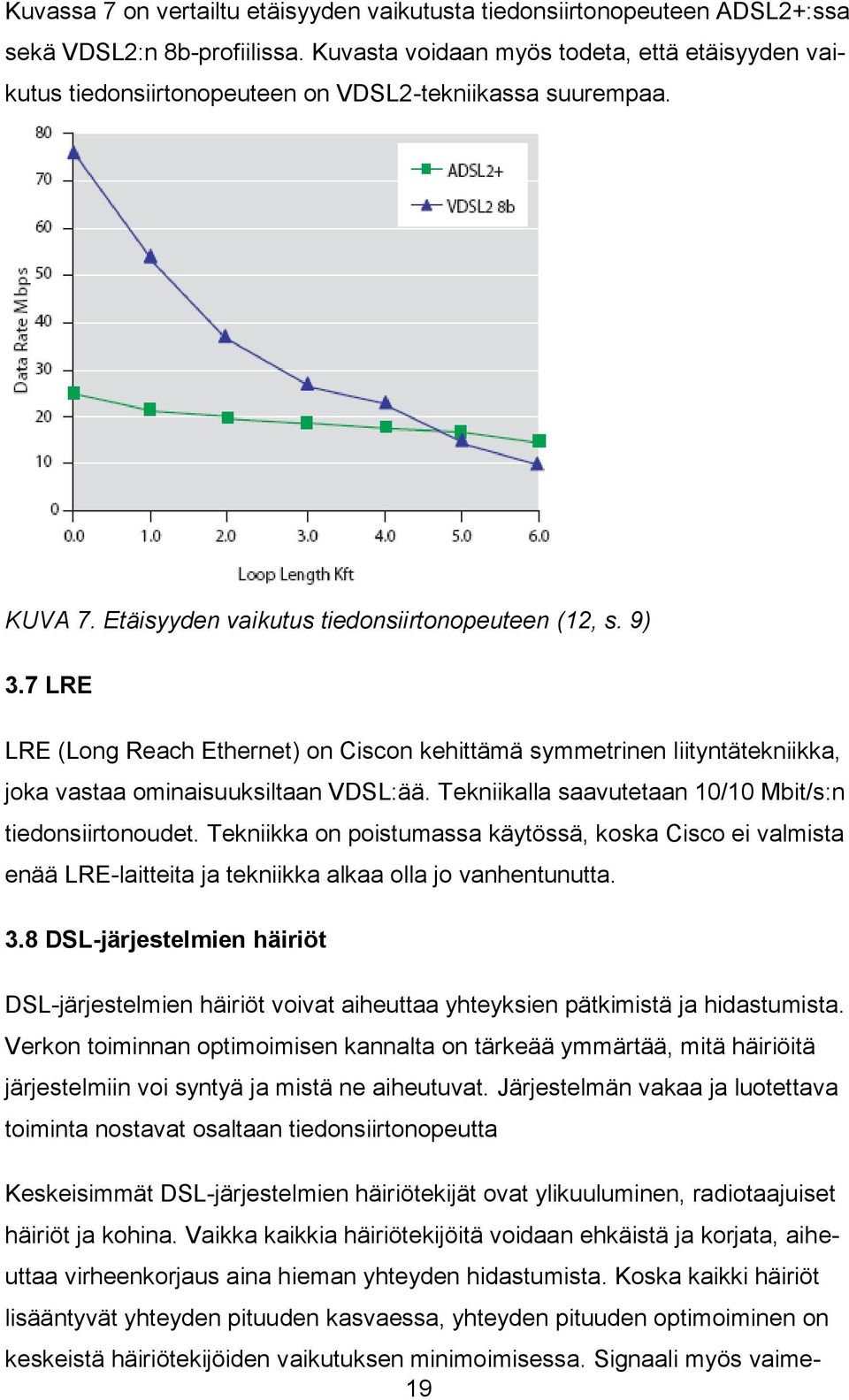 7 LRE LRE (Long Reach Ethernet) on Ciscon kehittämä symmetrinen liityntätekniikka, joka vastaa ominaisuuksiltaan VDSL:ää. Tekniikalla saavutetaan 10/10 Mbit/s:n tiedonsiirtonoudet.