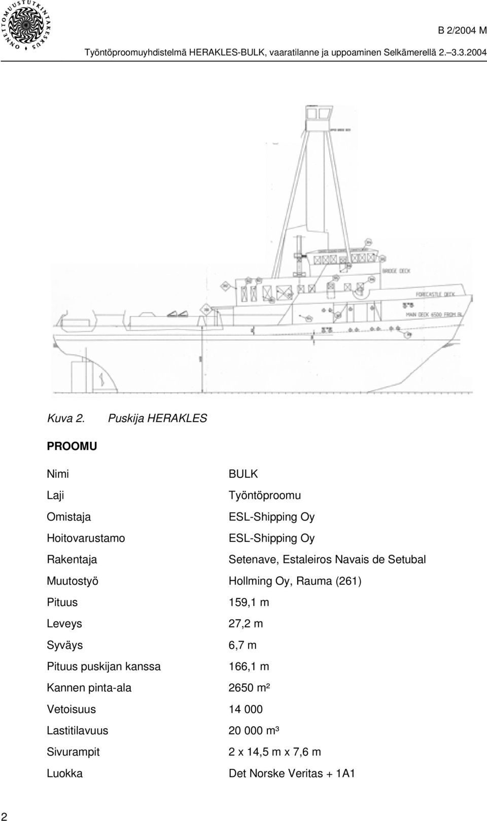 ESL-Shipping Oy Rakentaja Setenave, Estaleiros Navais de Setubal Muutostyö Hollming Oy, Rauma (261)