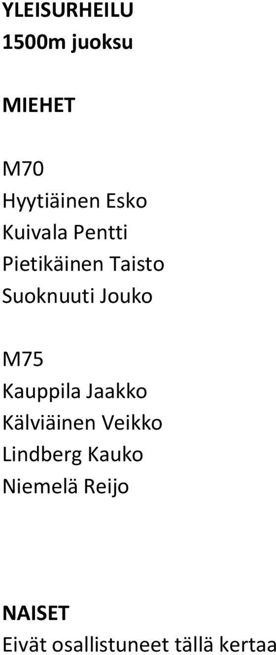 Jaakko Kälviäinen Veikko Lindberg Kauko Niemelä