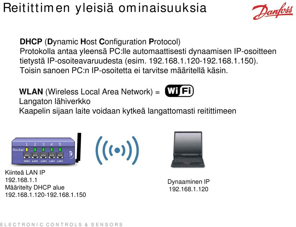 Toisin sanoen PC:n IP-osoitetta ei tarvitse määritellä käsin.