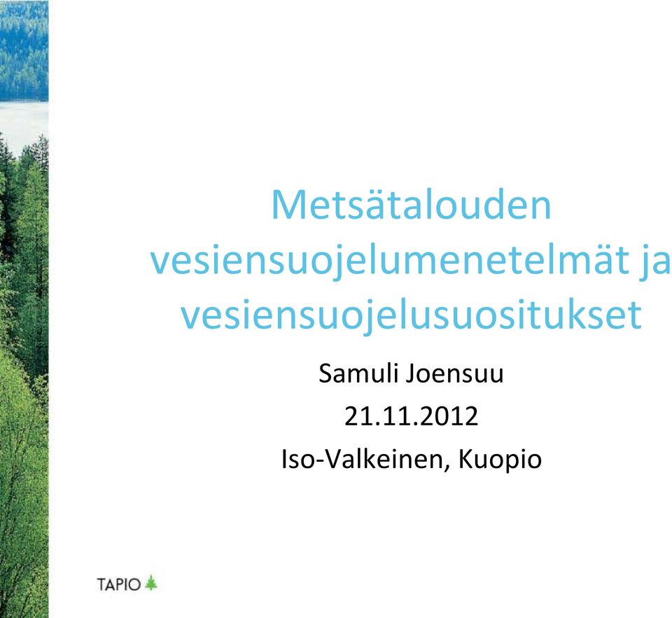 vesiensuojelusuositukset