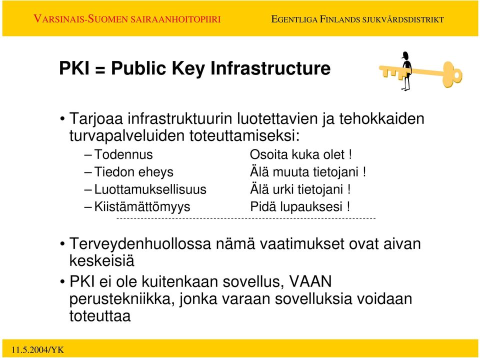 Luottamuksellisuus Älä urki tietojani! Kiistämättömyys Pidä lupauksesi!