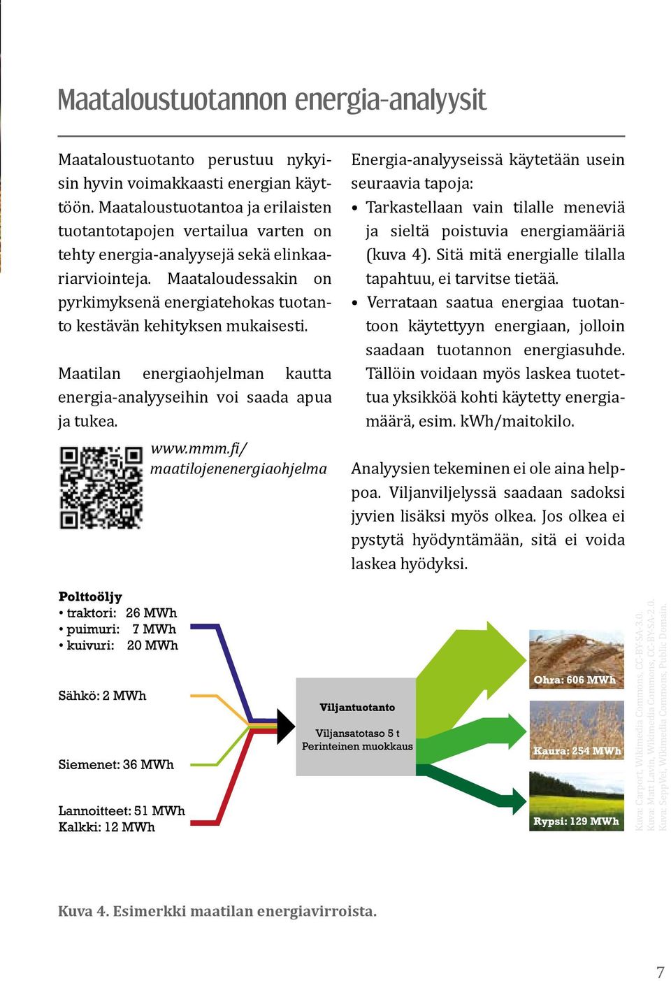 Maataloudessakin on pyrkimyksenä energiatehokas tuotanto kestävän kehityksen mukaisesti. Maatilan energiaohjelman kautta energia-analyyseihin voi saada apua ja tukea. www.mmm.