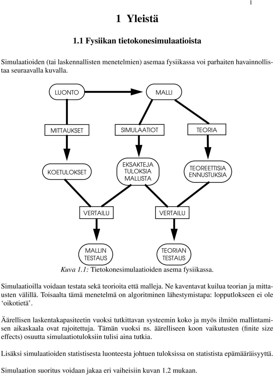 voidaan testata sekä teorioita että malleja Ne kaventavat kuilua teorian ja mittausten välillä Toisaalta tämä menetelmä on algoritminen lähestymistapa: lopputlokseen ei ole oikotietä Äärellisen