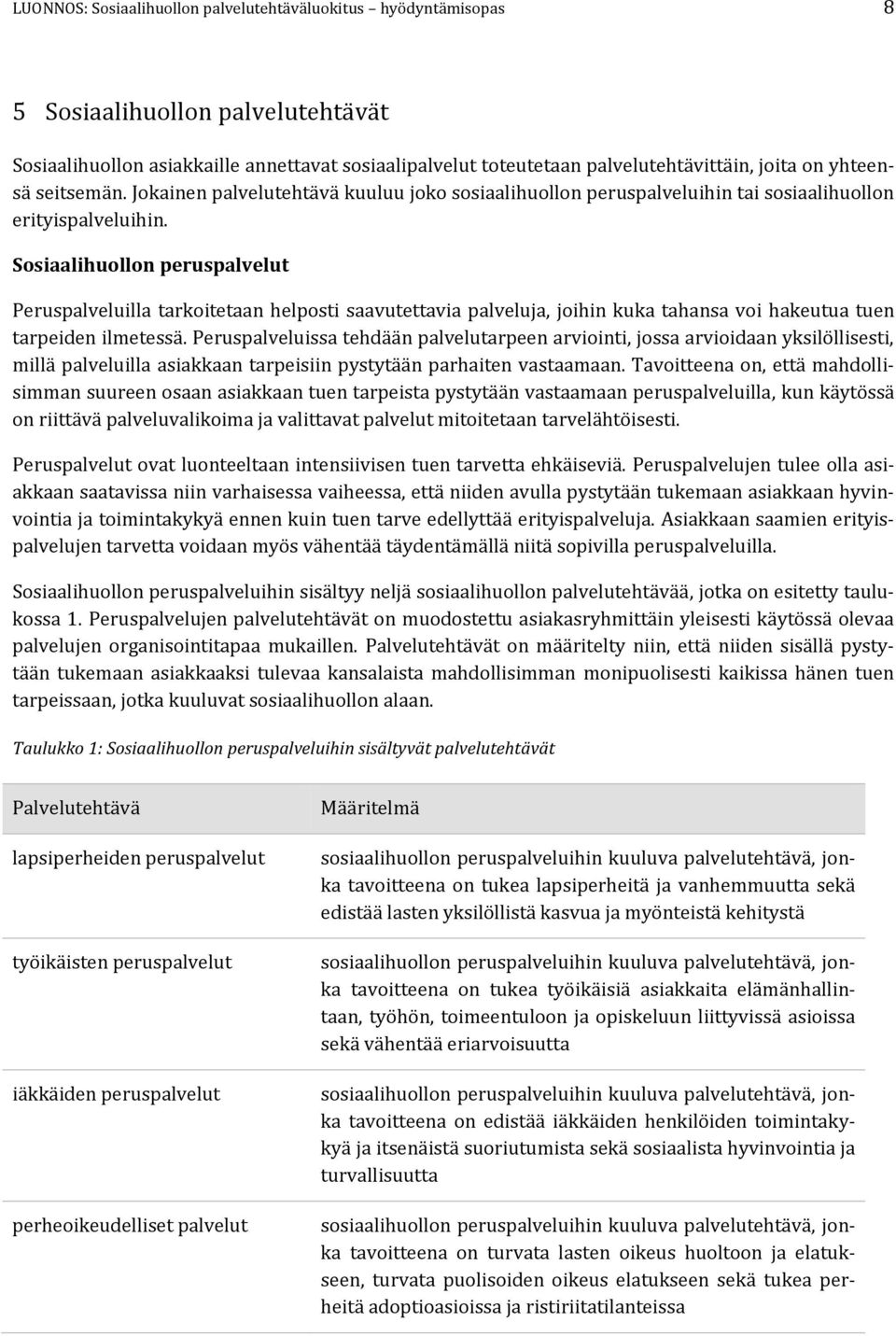 Sosiaalihuollon peruspalvelut Peruspalveluilla tarkoitetaan helposti saavutettavia palveluja, joihin kuka tahansa voi hakeutua tuen tarpeiden ilmetessä.