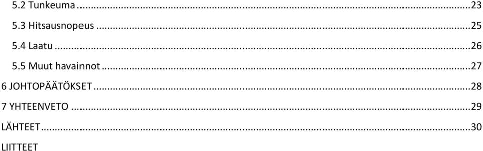 5 Muut havainnot... 27 6 JOHTOPÄÄTÖKSET.