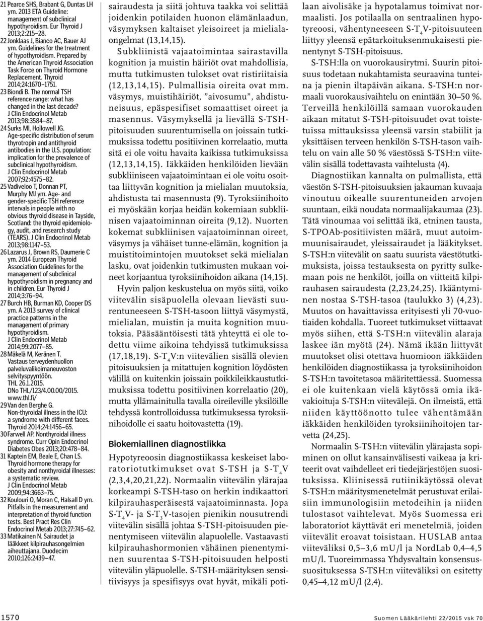 The normal TSH reference range: what has changed in the last decade? 2013;98:3584 87. 24 Surks MI, Hollowell JG. Age-specific distribution of serum thyrotropin and antithyroid antibodies in the U.S. population: implication for the prevalence of subclinical hypothyroidism.